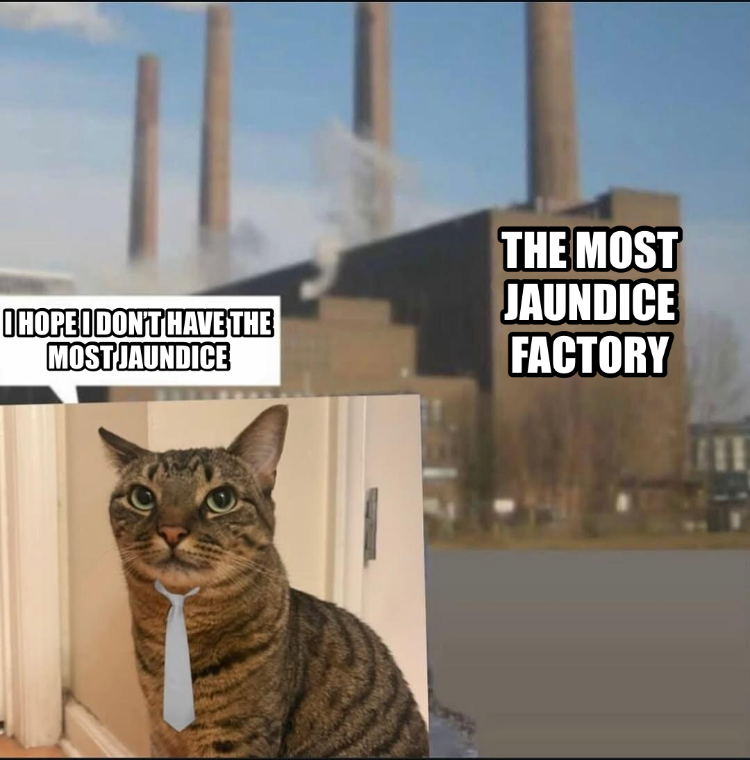 Long day factory meme — I hope i don’t have the most jaundice The most jaundice factory