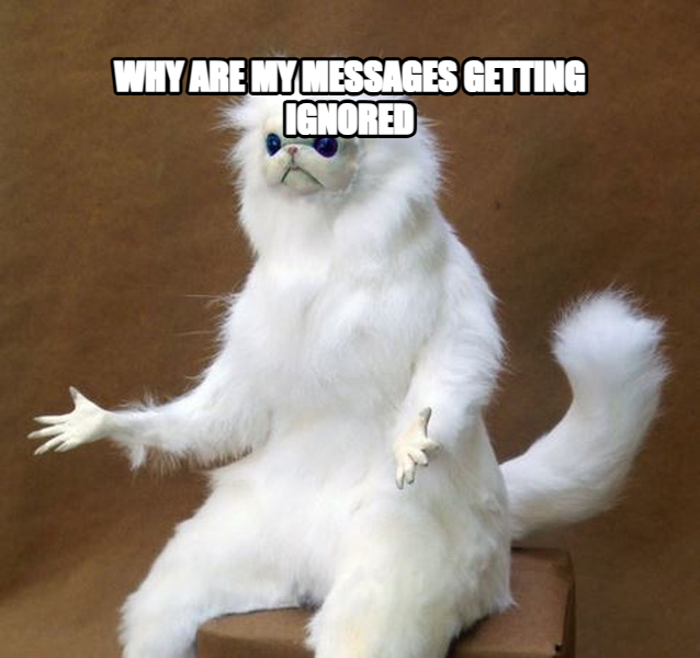 Persian Cat Room Guardian meme — Why are my messages getting ignored