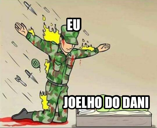 Soldier protecting sleeping child meme — Eu Joelho do dani