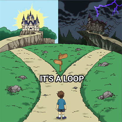 Two Paths meme — It's a loop