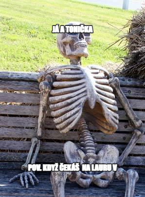 Waiting Skeleton meme — já a Tonička pov. KDYŽ ČEKÁŠ  NA Lauru v