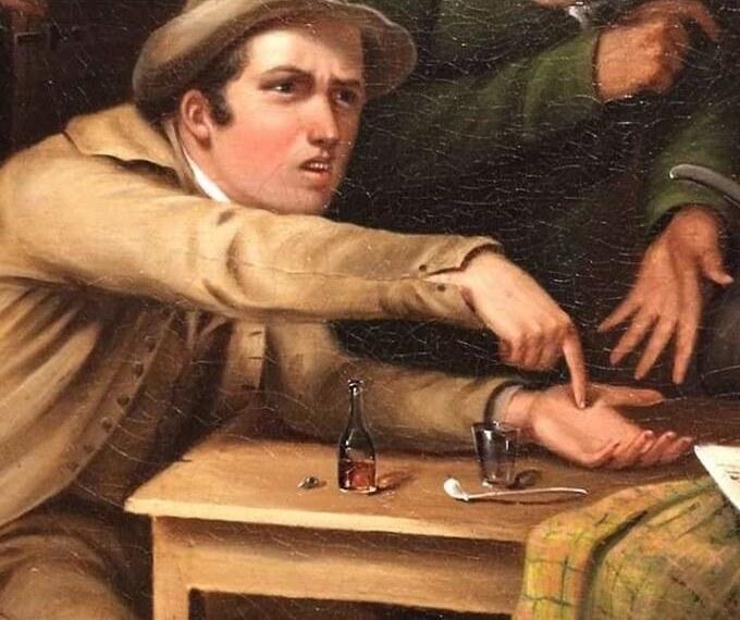 Angry Man pointing at hand meme template blank