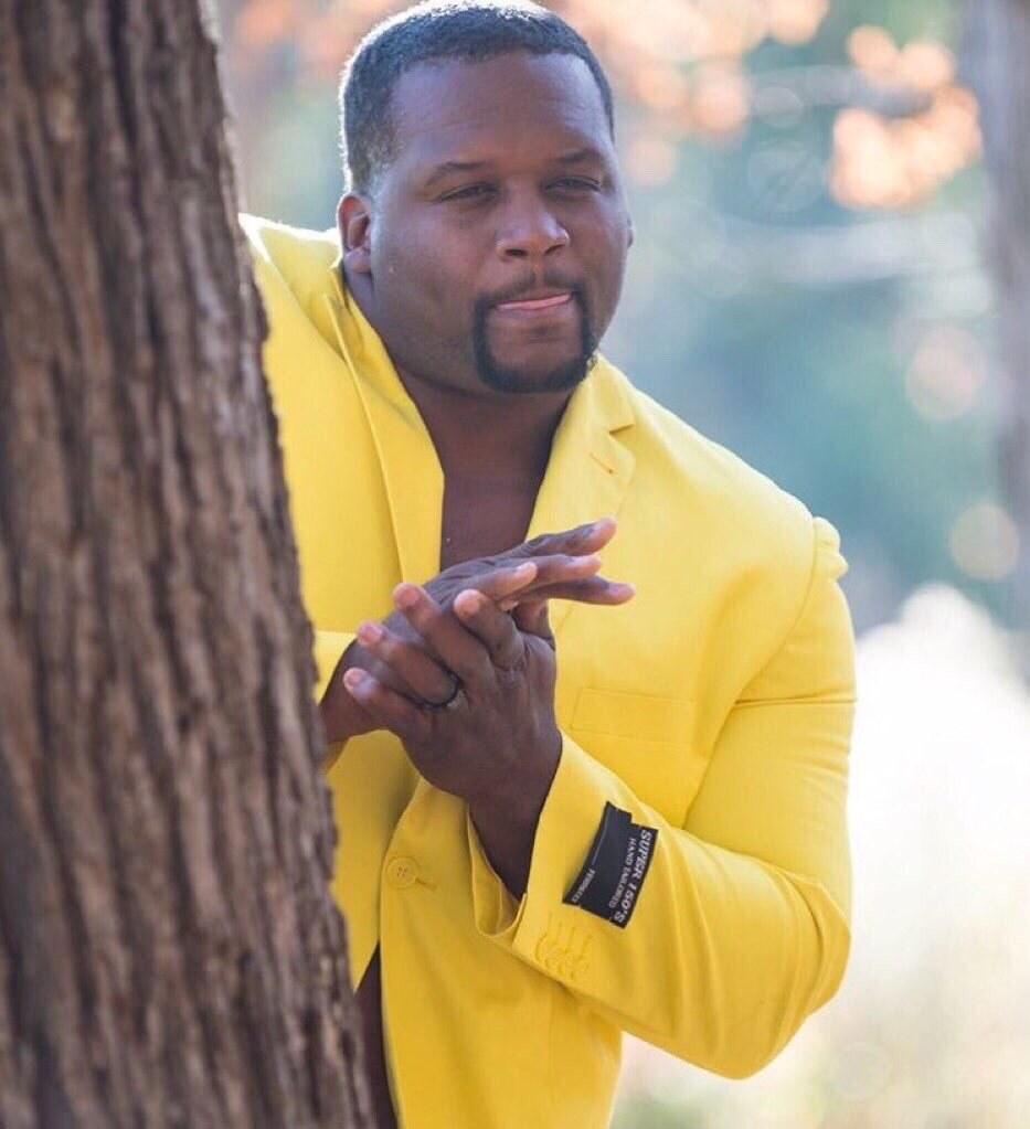 Black guy hiding behind tree meme template blank