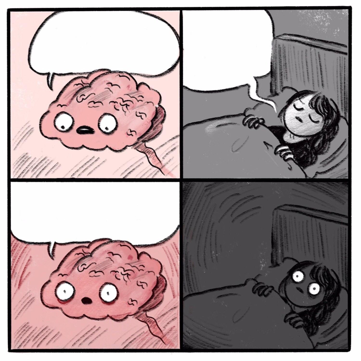 Brain Before Sleep meme template blank