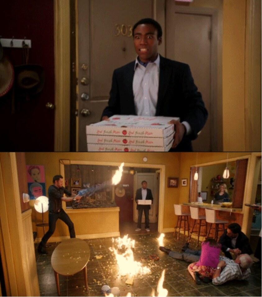 Community Fire Pizza Meme meme template blank