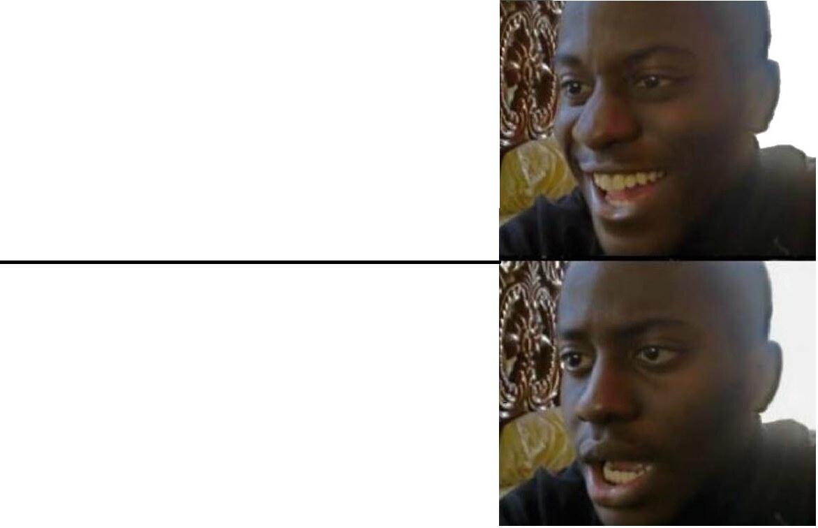 Disappointed Black Guy meme template blank
