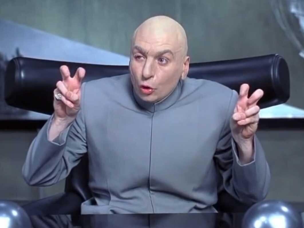 Dr. Evil Air Quotes meme template blank