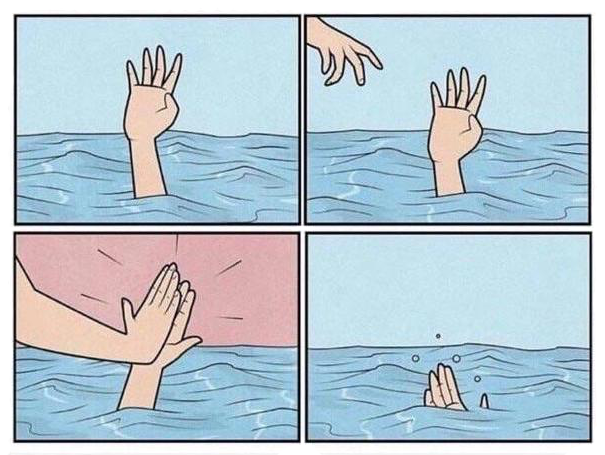 High five drown meme template blank