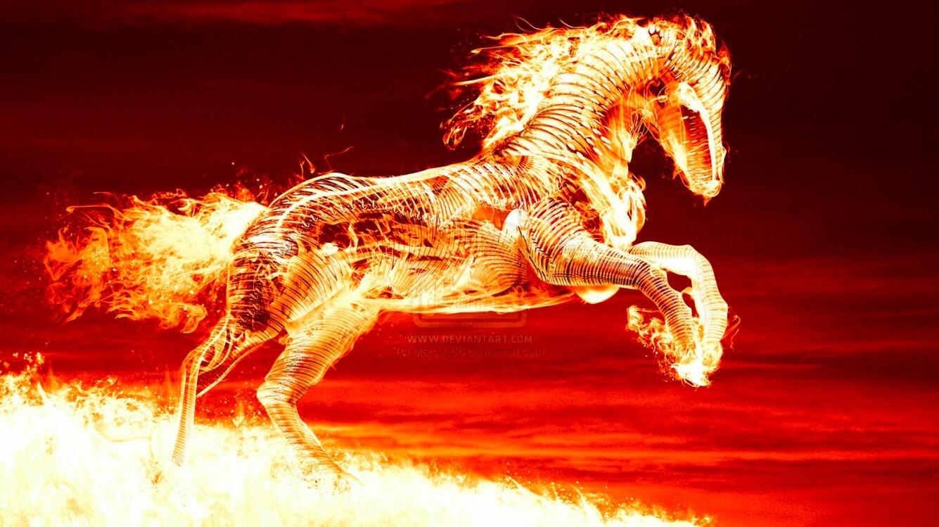 Flaming Horse meme template blank