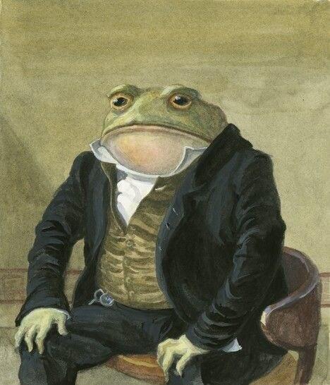Gentleman frog meme template blank