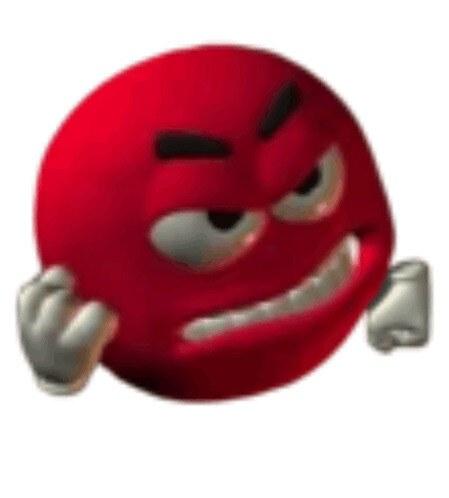 Grrr Angry Red Emoji meme template blank