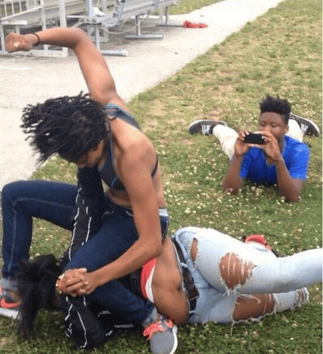 Guy recording a fight meme template blank
