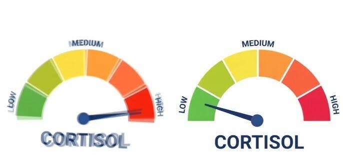 High vs Low Cortisol meme template blank