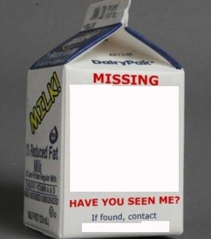 Milk carton meme template blank