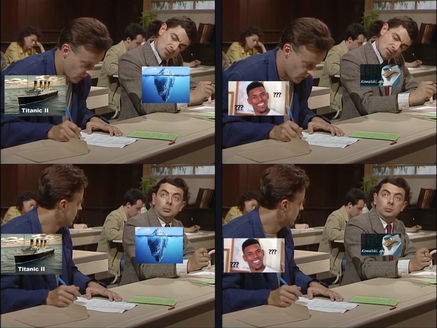 Mr bean copying meme template blank