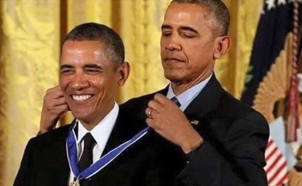 Obama Medal meme template blank