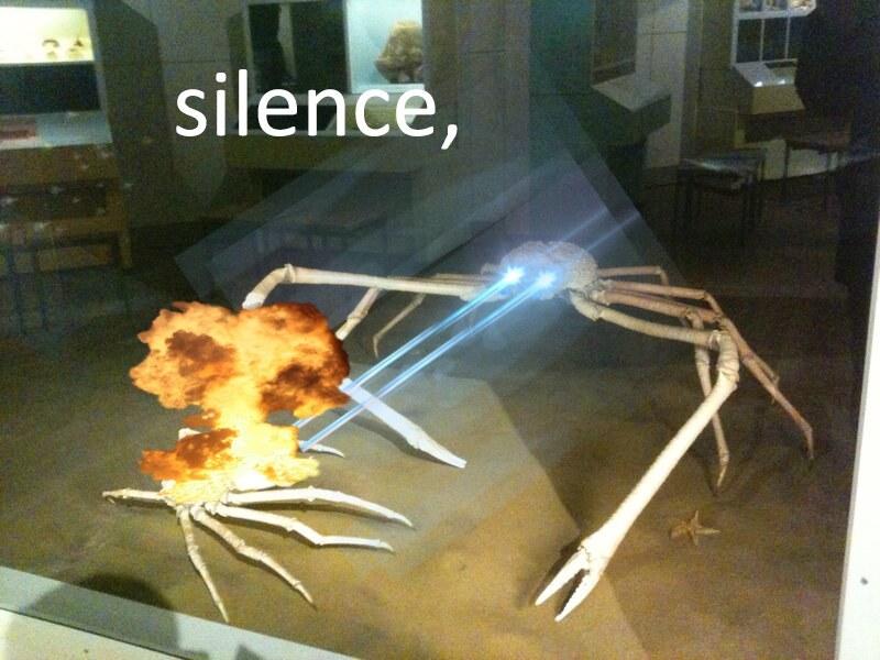 Silence Crab meme template blank