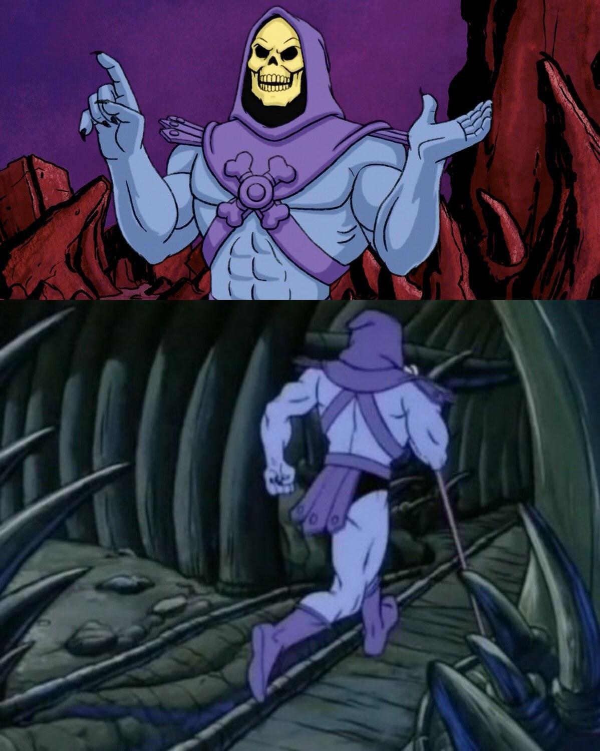 Skeletor Until We Meet Again meme template blank