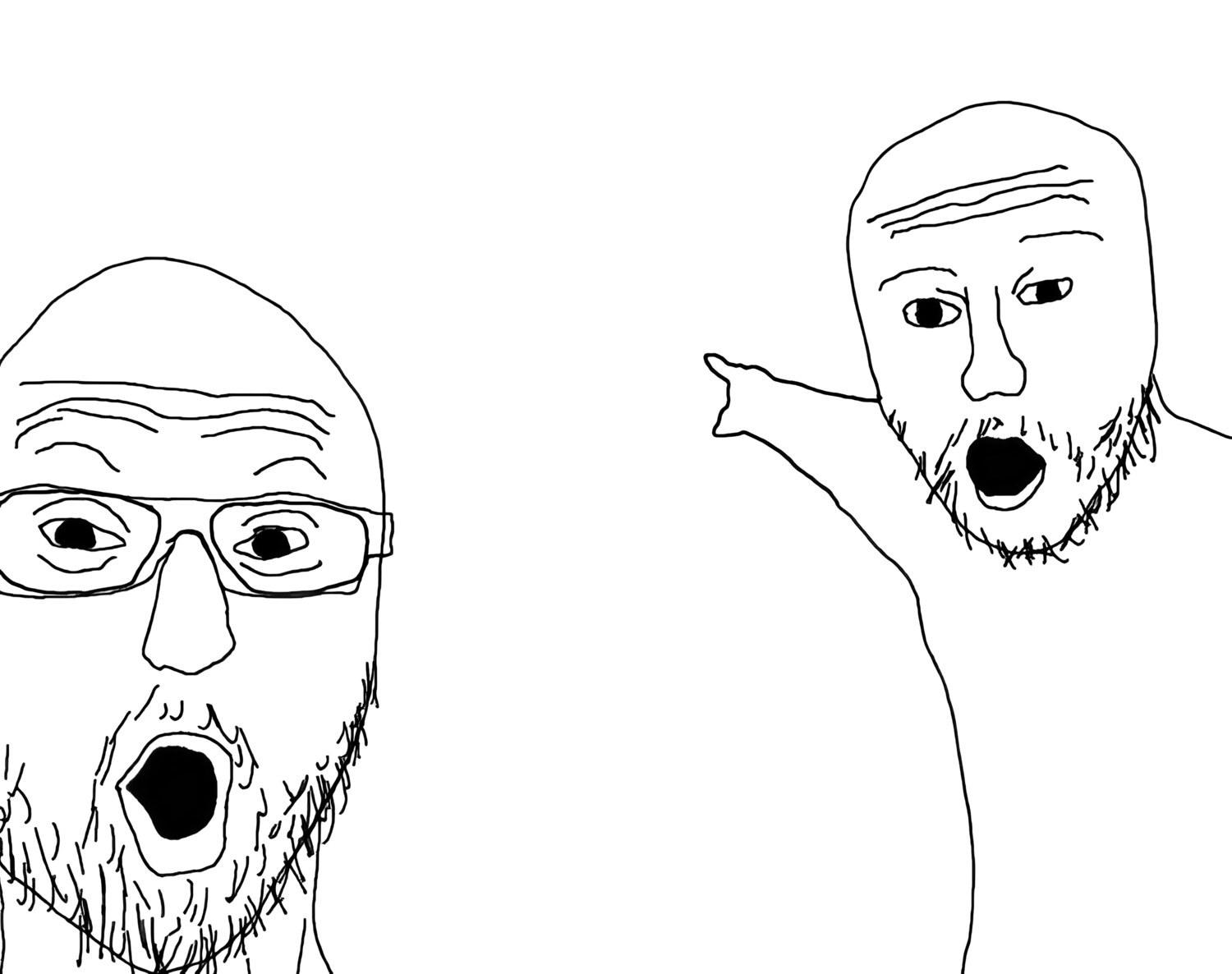 Soyjak Pointing meme template blank