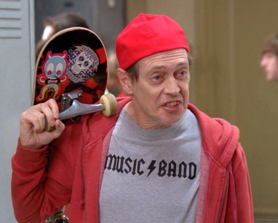 Steve Buscemi Fellow Kids meme template blank