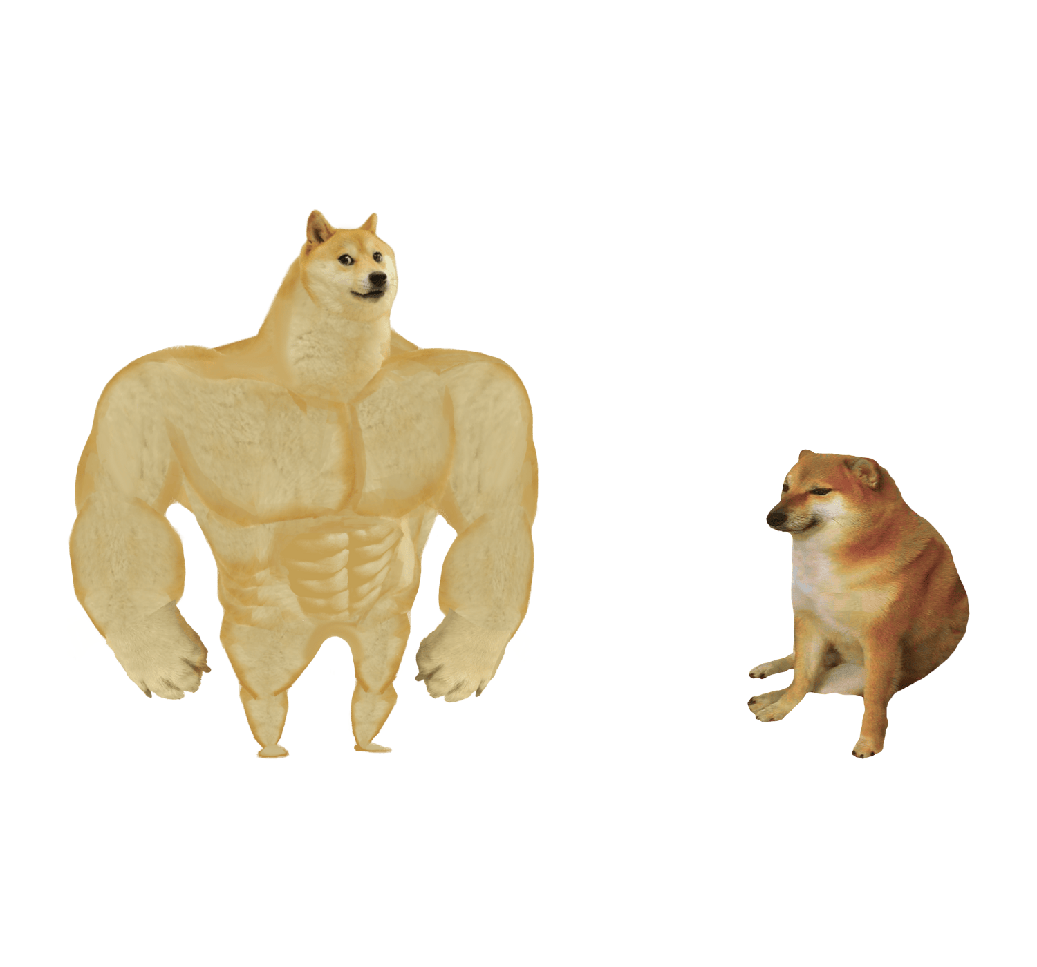 Strong dog vs weak dog meme template blank