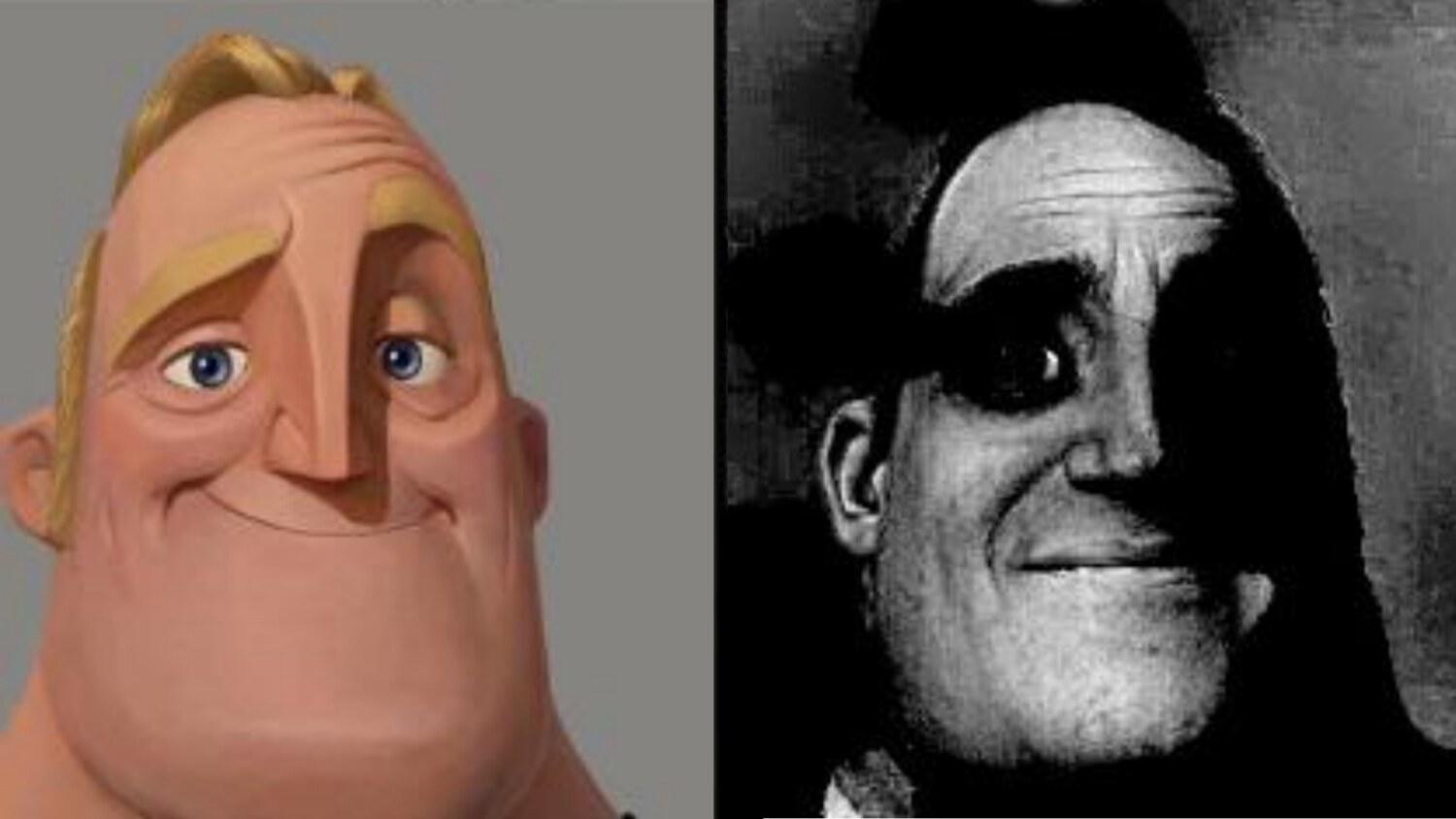 Traumatized Mr. Incredible meme template blank
