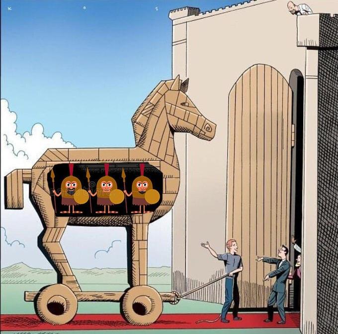 Trojan Horse meme template blank