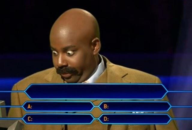 Who wants to be a millionaire meme template blank